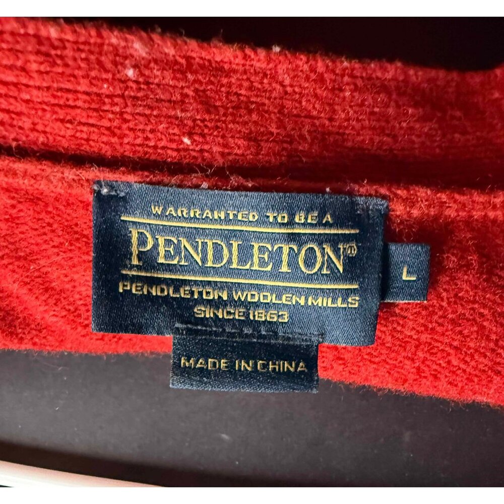 Pendleton Lambs Wool Buttoned Cardigan Womens L Red Sweater - Picture 3 of 8